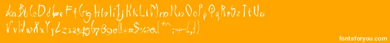 フォントChinawest – オレンジの背景に白い文字