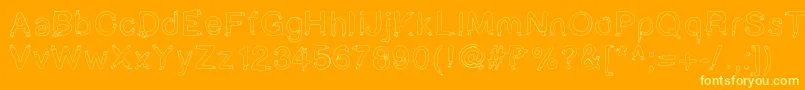 Star-Schriftart – Gelbe Schriften auf orangefarbenem Hintergrund