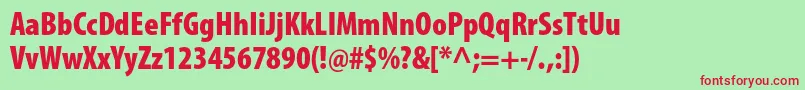 MyriadproBlackcond Font – Red Fonts on Green Background