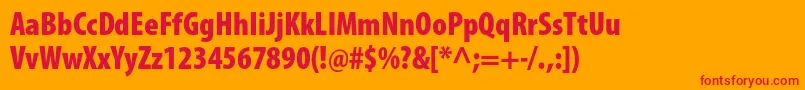 MyriadproBlackcond-Schriftart – Rote Schriften auf orangefarbenem Hintergrund