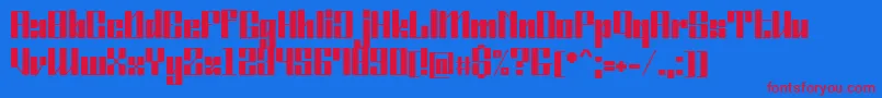 OrdinatumBold Font – Red Fonts on Blue Background