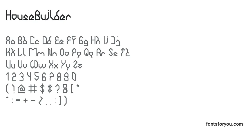 Шрифт HouseBuilder (87746) – алфавит, цифры, специальные символы