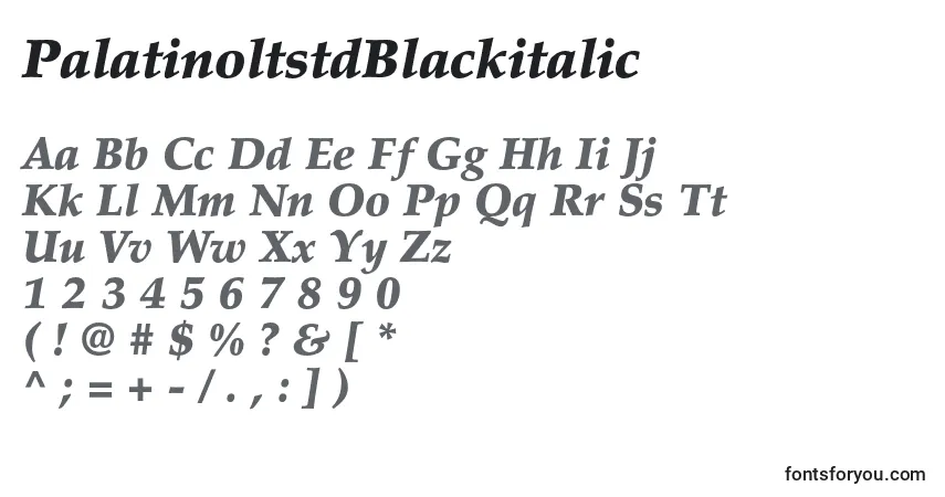 PalatinoltstdBlackitalic-fontti – aakkoset, numerot, erikoismerkit