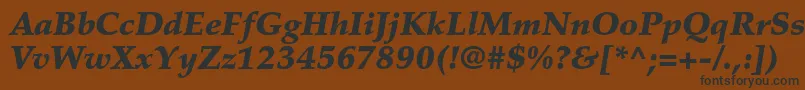 PalatinoltstdBlackitalic-Schriftart – Schwarze Schriften auf braunem Hintergrund