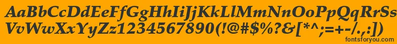 PalatinoltstdBlackitalic Font – Black Fonts on Orange Background