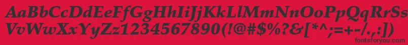 PalatinoltstdBlackitalic-Schriftart – Schwarze Schriften auf rotem Hintergrund