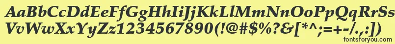 Czcionka PalatinoltstdBlackitalic – czarne czcionki na żółtym tle