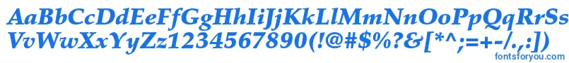 PalatinoltstdBlackitalic-Schriftart – Blaue Schriften auf weißem Hintergrund