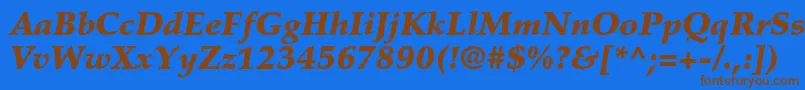PalatinoltstdBlackitalic Font – Brown Fonts on Blue Background