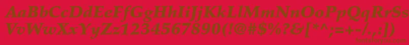 フォントPalatinoltstdBlackitalic – 赤い背景に茶色の文字