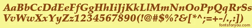 Шрифт PalatinoltstdBlackitalic – коричневые шрифты на жёлтом фоне