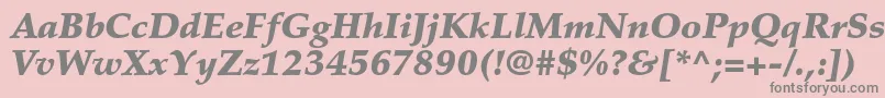 PalatinoltstdBlackitalic-Schriftart – Graue Schriften auf rosa Hintergrund