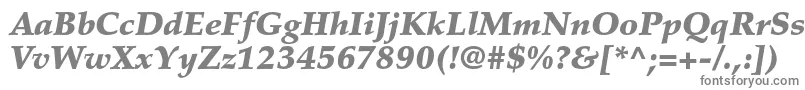 PalatinoltstdBlackitalic-fontti – harmaat kirjasimet valkoisella taustalla