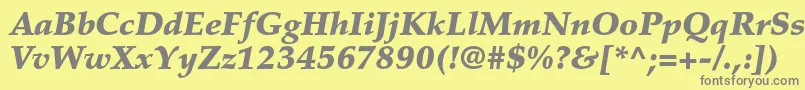 PalatinoltstdBlackitalic-Schriftart – Graue Schriften auf gelbem Hintergrund