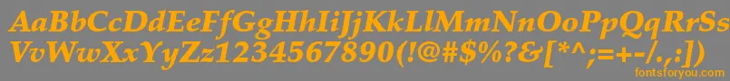 Fonte PalatinoltstdBlackitalic – fontes laranjas em um fundo cinza