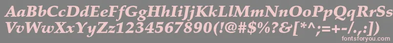 フォントPalatinoltstdBlackitalic – 灰色の背景にピンクのフォント