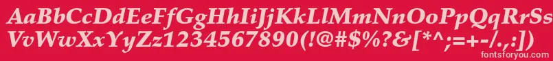 フォントPalatinoltstdBlackitalic – 赤い背景にピンクのフォント