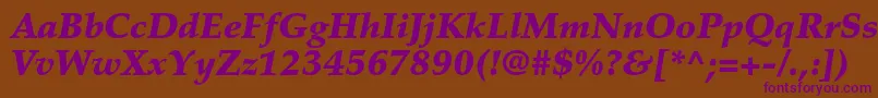 PalatinoltstdBlackitalic Font – Purple Fonts on Brown Background