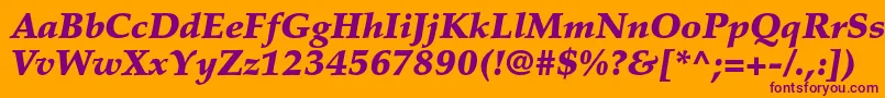 Police PalatinoltstdBlackitalic – polices violettes sur fond orange