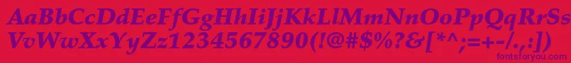 PalatinoltstdBlackitalic Font – Purple Fonts on Red Background