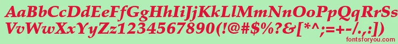 PalatinoltstdBlackitalic Font – Red Fonts on Green Background