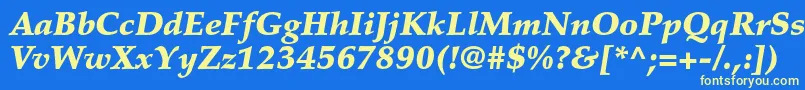 フォントPalatinoltstdBlackitalic – 黄色の文字、青い背景