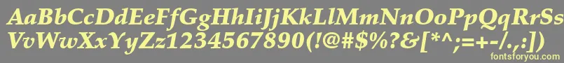 フォントPalatinoltstdBlackitalic – 黄色のフォント、灰色の背景