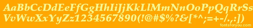 PalatinoltstdBlackitalic-fontti – keltaiset fontit oranssilla taustalla
