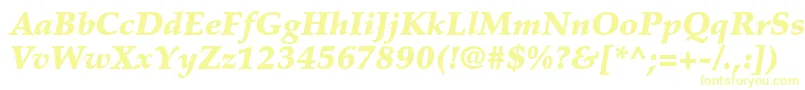 Fonte PalatinoltstdBlackitalic – fontes amarelas em um fundo branco