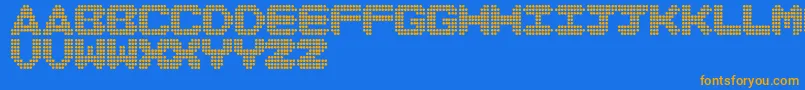 DiscoNeverDies Font – Orange Fonts on Blue Background