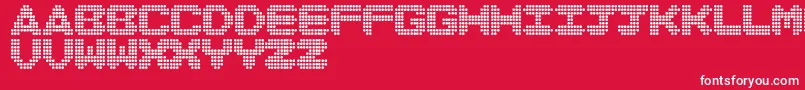 フォントDiscoNeverDies – 赤い背景に白い文字