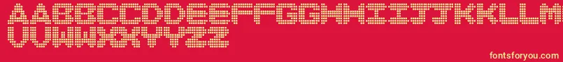 DiscoNeverDies Font – Yellow Fonts on Red Background