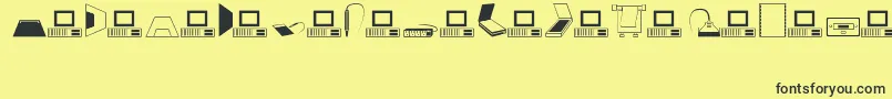 Fonte Computers – fontes pretas em um fundo amarelo