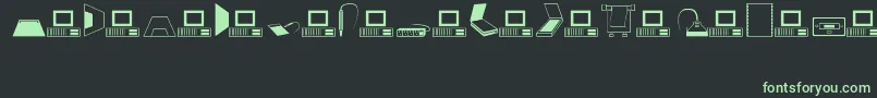 Computers-fontti – vihreät fontit mustalla taustalla