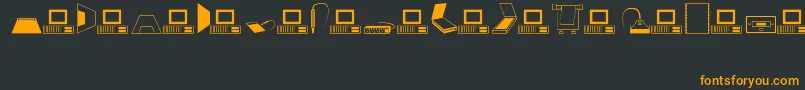 Computers Font – Orange Fonts on Black Background