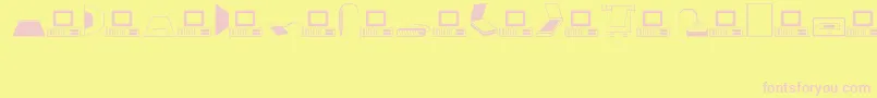 Computers Font – Pink Fonts on Yellow Background