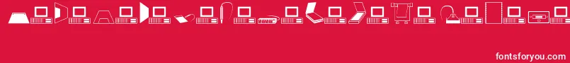 Computers Font – White Fonts on Red Background