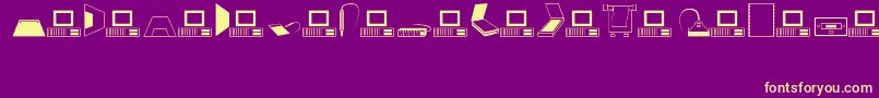 Fonte Computers – fontes amarelas em um fundo roxo