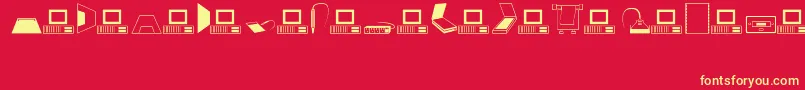 Computers Font – Yellow Fonts on Red Background