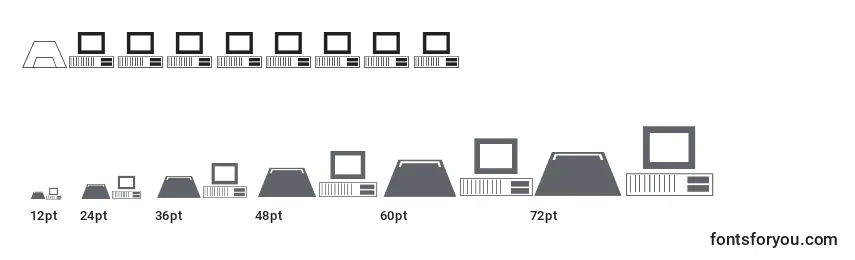 Größen der Schriftart Computers