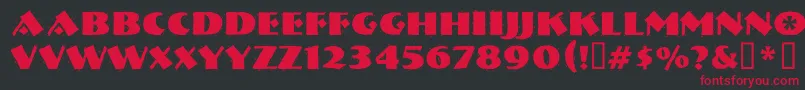 Nervouzr-Schriftart – Rote Schriften auf schwarzem Hintergrund