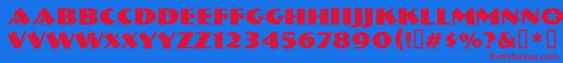 Nervouzr Font – Red Fonts on Blue Background