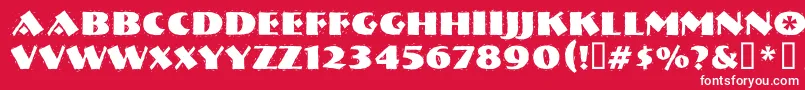 Nervouzr Font – White Fonts on Red Background