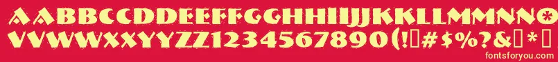 Nervouzr Font – Yellow Fonts on Red Background
