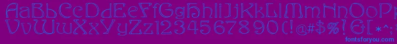 フォントEddaoutline – 紫色の背景に青い文字