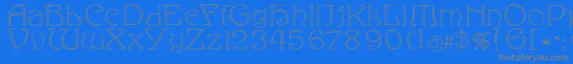 Eddaoutline Font – Gray Fonts on Blue Background