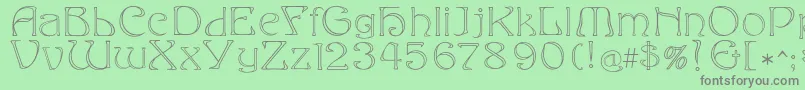 フォントEddaoutline – 緑の背景に灰色の文字