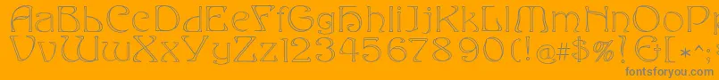 Eddaoutline-Schriftart – Graue Schriften auf orangefarbenem Hintergrund