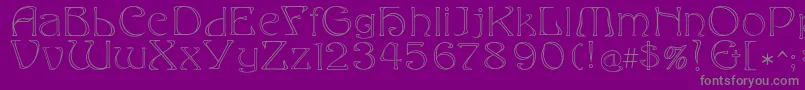 フォントEddaoutline – 紫の背景に灰色の文字