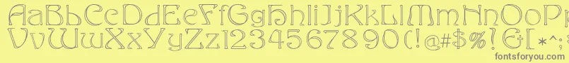 Eddaoutline Font – Gray Fonts on Yellow Background